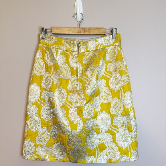 Kate Spade New York Yellow Gold Floral Skirt Size 4 - Picture 3 of 11